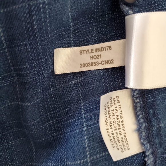 MADEWELL Size Large Indigo Plaid Denim Babydoll Shirtdress $128 Runs Small! EUC! - Picture 9 of 16